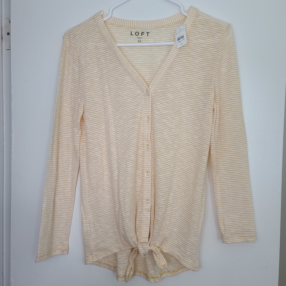 Loft Knit Long Sleeves Tie Shirt